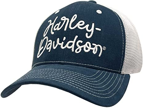 Harley-Davidson Damen Baseball Cap bestickt Harley Script Navy BC28685, Blau, EinheitsgröÃŸe