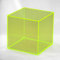 Hansen Deko Box/CD Box/Regalwürfel aus Acrylglas; 150 x 150 x 150 mm; grün transparent, mit fluoreszierenden (leuchtenden) Kanten;