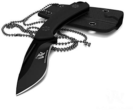 Wolfgangs VERITI Neck Knife Messer - inklusive Kydex Scheide und Kugel Halskette zum umhängen - Mini Tactical Survival Outdoor Messer für verstecktes tragen