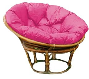 chilly pilley® Polster für Papasansessel Wasserdicht - Rundkissen - Auflage Polster für Papasansessel -Sesselkissen Sitzkissen Gesteppt mit Schlaufen (40cm, Rosa)