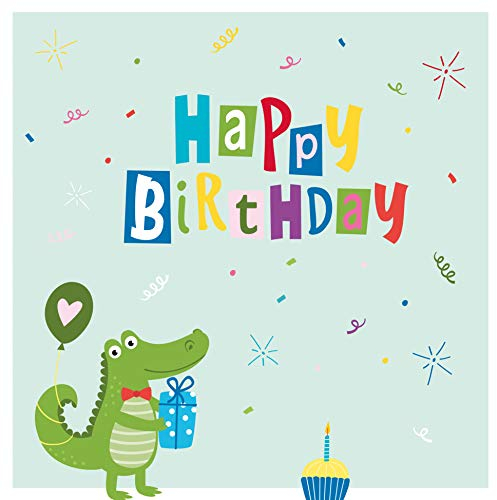 20 Servietten Geburtstag mit Krokodil | Kinder | Tischdeko 33x33cm