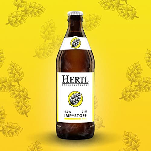 Hertl Impfstoff Helles Bier | Fränkisches Helles | 4.9% vol, 0.5l Flasche | Bier aus Deutschland | Der fränkische Impfstoff gegen schlechte Laune!