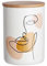 BUTLERS Aufbewahrungsdose mit Deckel, Line Art 450ml aus Porzelan und Bambus -Queen IT- Vorratsdose, auch ideal als Küchendeko, Behälter für Küchenutensilien und Badezimmer-Accessoires