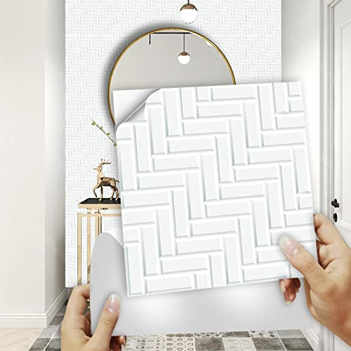 Piastrelle Adesive Cucina Geometria A Tinta Unita Adesivi Murali Cucina Impermeabile a Prova Di Spruzzi Piastrelle Adesive Bagno Resistente al Calore Adesivi Murali Pavimento PVC Adesivo 10x10cm/10pcs