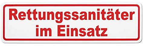 Magnetschild Rettungssanitäter im Einsatz | Schild magnetisch | lieferbar in drei Größen (30 x 8 cm)