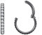 Popuhoops 1,0mm 8mm Schwarz Nasenringe Zirkonia Nasenring Knorpel Ohrring Klar CZ Hoop Septumring Segmentring Clicker 316L Chirurgenstahl Körperpiercing Helix Ohrläppchen Daith Rook Conch Piercing