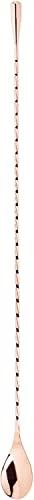 Copper Weighted 304 Stainless Steel Bar Cocktail Mixing Spoon - Beautiful Glass Bar Cocktail Mixer,Japanese Style Twisted Stem Handle, Teardrop Weight(15.7 In / 40cm)