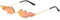 OSAGAMA Feuer Flamme Sonnenbrille Damen Herren Mode Randlos Welle Sonnenbrille Schmal Trendy Party Eyewear Mirrored Red