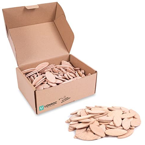 VONROC Galletas de madera para ensambladora de galletas - Tamaño 20 (56x23x4mm) - 250 piezas - Tamaño universal, adecuado para la ensambladora de galletas VONROC BJ501AC