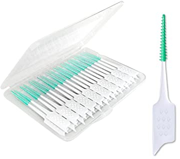 XPEX 50 Uds. Cepillo interdental Herramienta de Limpieza de Dientes con Hilo Dental Oral con Caja de Almacenamiento