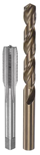 sourcing map Tap & Bit Sets, M12 x 1.25 H2 Straight Flute Machine Thread Milling Tap, 10.5mm M35 Cobalt High Speed Steel (HSS-CO) Twist Drill Bit