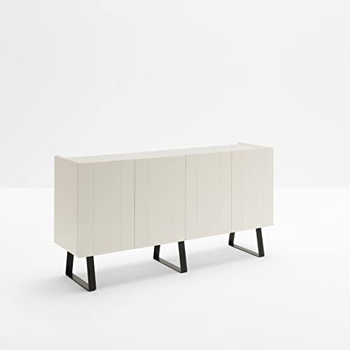 ARHome Sideboard Urban, 160 x 42 x 84 cm, Weiß Matt, Anrichte 4 Türen, Made in Italy