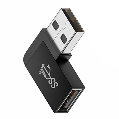 chenyang USB3.0 Adapter,USB3.0 Typ A Stecker auf Buchse Verlängerung Power Daten Video Adapter 90 Grad links gewinkelt 10Gbps
