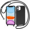 AOMYKE Handyhülle für iPhone 11 Hülle mit Band, Handyband iPhone 11 Hülle zum Umhängen Schutzhülle mit Kette Kordel Weich TPU Liquid Silikon Case, Schwarz