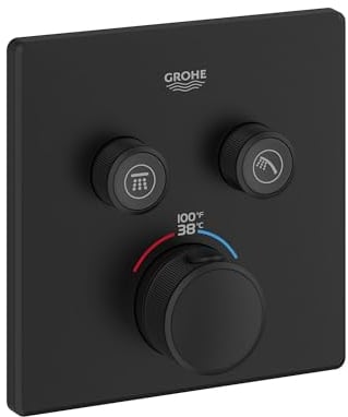 GROHE Grohtherm Thermostatventil Blende Doppelfunktion schwarz matt 291412430