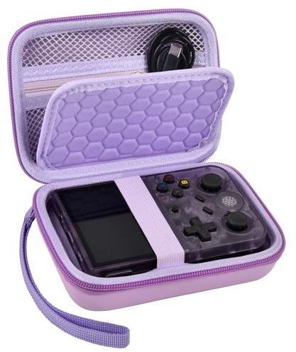 PAIYULE Travel Case Compatible with RG353V/ RG35XX/ RG353VS Retro Handheld Game Console, Handheld Emulator Storage Holder Organizer, Android Game Console Carrying Bag (Box Only) (Purple)