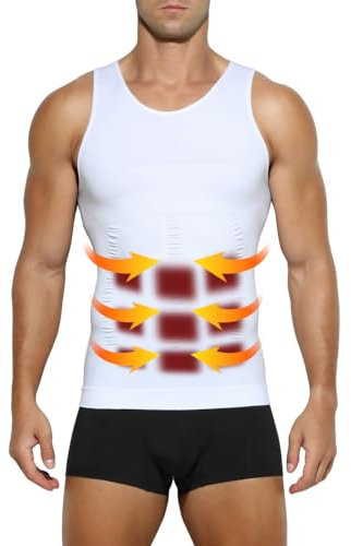 Casey Kevin Debardeur Compression Homme | Débardeur Ventre Plat Homme | Maillot de Corps Gaine Ventre Plat | Gainant Minceur sous-vêtements, S-XXL