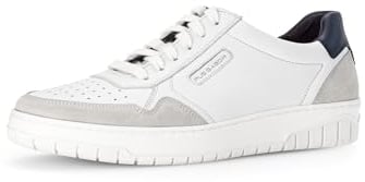 Pius Gabor Herren Sneaker Low,Halbschuhe,recyceltes Futter,zertifiziertes Leder,Wechselfußbett,Laufschuhe,White/Off-White/Denim,43 EU / 9 UK