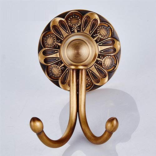 RiJpex Vintage-Kleiderhaken, Schwarze Vintage-Kleiderhaken, Handtuchhaken, Wandmontage, Wäscheständer, Kupfer, Bademantelhaken, Badezimmer-Accessoires – antikes Messing (Color : Antique Brass)