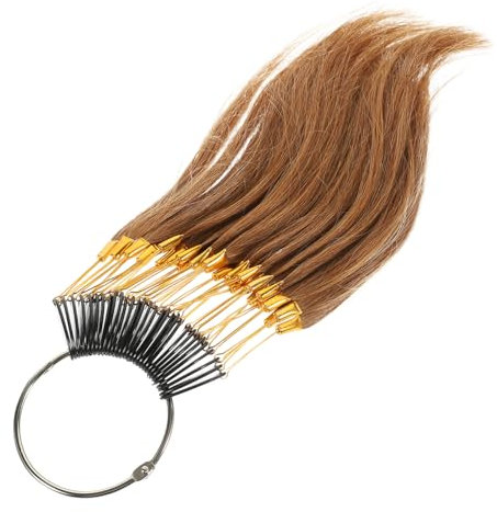 IWOWHERO 30stücke Teiliges Echthaar-haarfarbenprobe- Professionelle Farbringe Für Haartests Reales Haarfarbmuster Für Friseursalons Natürliche Farbkarte Zur Farbtestanalyse Und Haarfärbungs