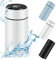 Flintronic Bouteille Isotherme, Mini Gourde Isotherme en Acier Inoxydable, 200ml Bouteille d'eau intelligente avec affichage LED de la température, Etanche, sans BPA, pour Running, École, Bureau|Blanc