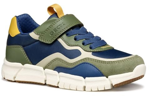 Geox J FLEXYPER Boy A, Zapatillas, Military/Blue, 34 EU