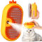 Cepillo Vapor Para Gatos Con Botón de Liberación, Recargable Cepillo Gato Vapor Para Pelo Largo y Corto Gatos Perros Conejos, Autolimpiable Cepillo Para Gatos Para Mascotas con Pelo Suelto (Amarillo)