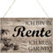 Ruhestand Geschenke für Männer und Frauen Rentner Anhänger Holz Schild Abschied Geschenkidee ICH BIN IN RENTE