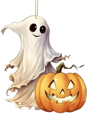 -Wanddekoration – Halloween-2D-Acryl-Geister-Ornament, hängende festliche -Dekoration, niedliche Wanddekoration für Auto, Baum, Tasche, Kleidung