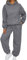 Damen Jogginganzug Set Weich Trainingsanzug Einfarbig Hoodies Langarm Top + Lang Hosen Warm Zweiteiler Outfit Zweiteiler Damen Sportanzug Sportkleidung Frauen Set (3-Dark Gray,L)