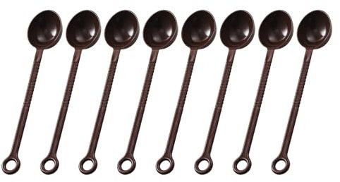 8PCS 10g Coffee Scoop Plastic Coffee Measuring Spoon Long Handle Bubble Tea Spoons Brown Coffee Spoon for Powder Sugar