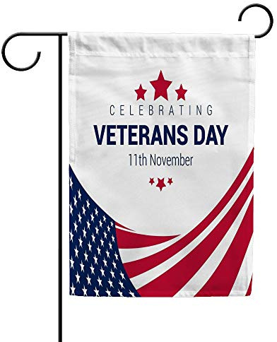 Pavillon Journée des Anciens Combattants Drapeau Très Résistant Drapeau Décoratif Double Face Flag pour Jardin Fête Carnaval 30X45Cm