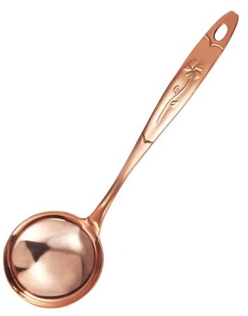 UtenoTureH Copper Spoon,Copper Spatula,Copper Spatula Turner, Pure Thickened Household Pure Copper Cooking Shovel Kitchen Cooking Rice Spoon Pure Copper Tableware (Soup spoon)