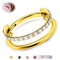 BodyBonita G23 Titan Knorpel Ohrring Gestapelter Clicker 16G CZ Doppelt Septum Piercing Conch Shmuck Tragus Daith Helix Ohrringe Nasenring Creolen für Frauen Männer Gold 12mm