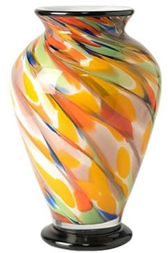 Vickyliou Vase Retro-Glasvase mit Farbverlauf – 30 cm hoch, Bunte Glasvase mit breiter Öffnung for Kaminsims, Esstisch, Hochzeitsdekoration im Eingangsbereich, Wohnzimmer Home Decor(Orange)