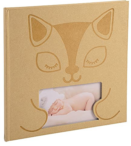 Exacompta - Ref. 14562E – Karton mit 2 Fotoalben, Buch, 30 weiße Seiten Zephire – Format 25 x 25 cm – Papiereinband beige mit Katzenmotiv – Zweikomponenten-Effekt – 60 Fotos