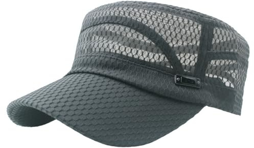 Generisch Mesh Militärmütze Unisex Netz Atmungsaktive Baseball Cap Flat Top Army Kappe Verstellbar Baseballkappe Schirmmütze Sommer Sonnenhut Trucker Hut