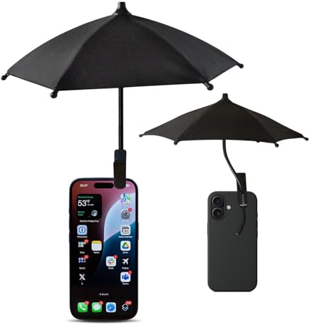 Phone Umbrella - Anti-Glare Sun Shade, Phone Umbrella for Sun iPhone, Clip On umbrella for phone sun shade, Protects from Sunlight and Glare, Outdoor Activities, Universal Fit for All Smartphones