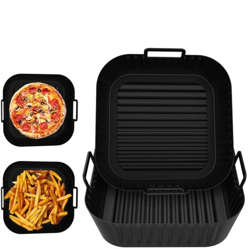 3pcs 19-22CM 4,7-6.2L Molde Silicona Freidora de Aire, Accesorios Freidoras de Aire para Cecotec 6L, Cosori 5.5L CP158-AF, 4.7-6.2L CP158-AF, Moulinex 5L EZ2458 Philips 6.2L NA230