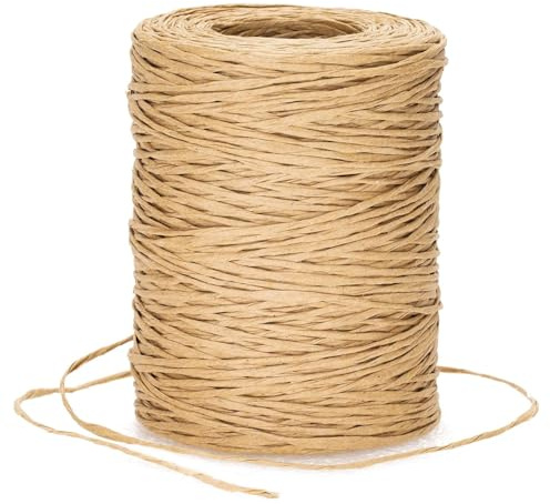 Cuerda de Papel Natural 100 m x 2 mm – Alambre de Papel para Manualidades, Cordón Decorativo para Envolver Regalos, Ideal para Decoración Floral y Proyectos DIY – Resistente y Flexible