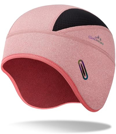 GXCROR Wintermütze Fahrradhelm Mütze | Thermale Unterziehmütze für Fahrradhelm, Skihelm & Motorrad | Atmungsaktive Skull Cap mit Brillenlöchern für Herren & Damen