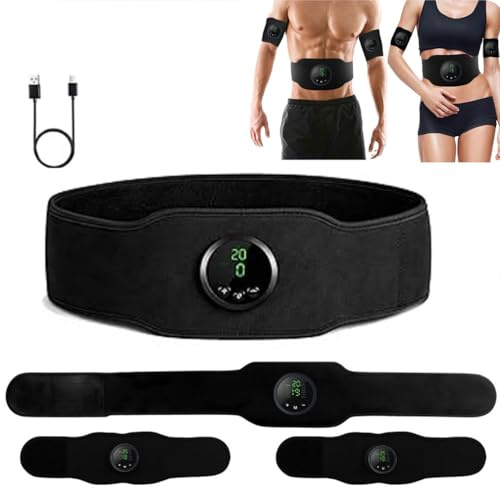 Apeborn Next Gen Ultra Muscle Fitness AB Belt, Adjustable Toning Belt, EMS Muscle Stimulator With 12 Modes & 19 Intensity Levels, Abdominal Muscle Toner Electronic Workout Fitness Device for Men Women