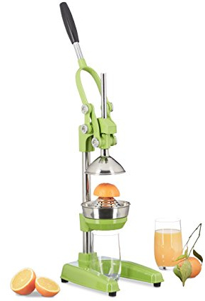 Relaxdays Zitronenpresse Premium Z8, manuelle Orangenpresse, Entsafter ohne Strom, professionelle Zitruspresse, grün