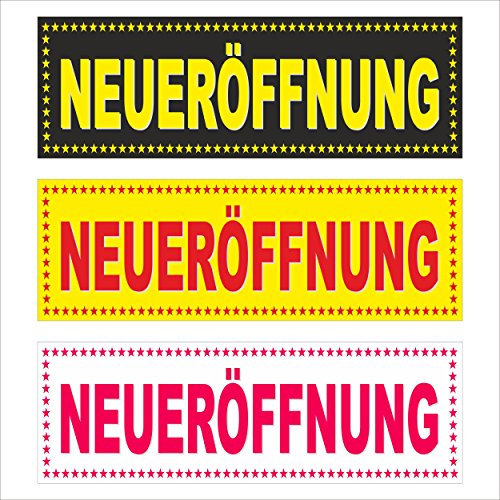 Neueröffnung – freie Farbwahl – 250x70cm - stabile 520g PVC Werbe-plane – in 3 Größen (150x50cm, 250x70cm, 300x100cm) verfügbar – P00002-010-2500x700