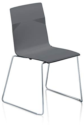 Sedus meet chair Stuhl, Designstuhl, Kufengestell, Wohnzimmerstuhl, Esszimmerstuhl Anthrazit 53 x 54 x 84 cm