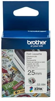 Brother Etiketten Rolle 25 mm x 5 m Papier Weiß 1 St. Permanent haftend CZ1004 Farbetikettenrolle