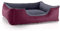 BedDog Hundebett Teddy, Hundesofa aus Cordura und Microfaser-Velours, waschbares Hundebett mit Rand, Hundekissen Vier-eckig, für drinnen, draußen, Größe L, Bordeaux-grau