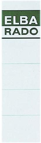 ELBA Rückenschild, zum Einstecken, Karton (RC), 250 g/m², breit/kurz, 44 x 159 mm, weiß (10 Stück), Sie erhalten 1 Packung á 10 Stück