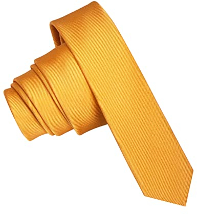 JEMYGINS Krawatte Gold Gelb schmale Krawatten für Herren seide Hochzeit Schlips (14)