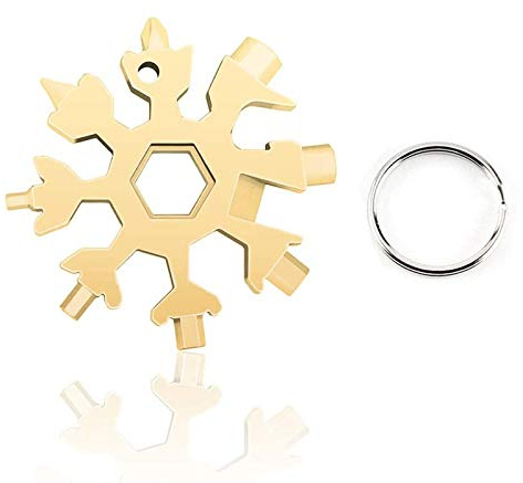 Neige Outil,Outil portable flocon, acier inoxydable 18 en 1,Tournevis Ouvre Bouteille,Porte-clés Tournevis Ouvre,Acier Inoxydable Portatif, Adventure multifonction,18 en 1 Outil Tout Puissant (A)